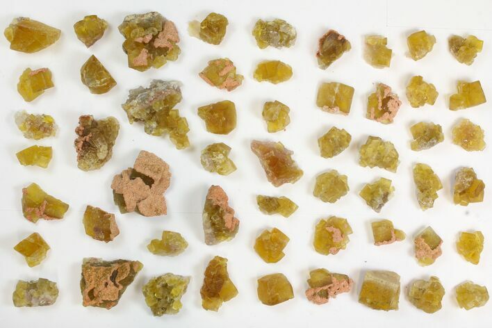 Lot: to Yellow Fluorite Crystals - Pieces #138125